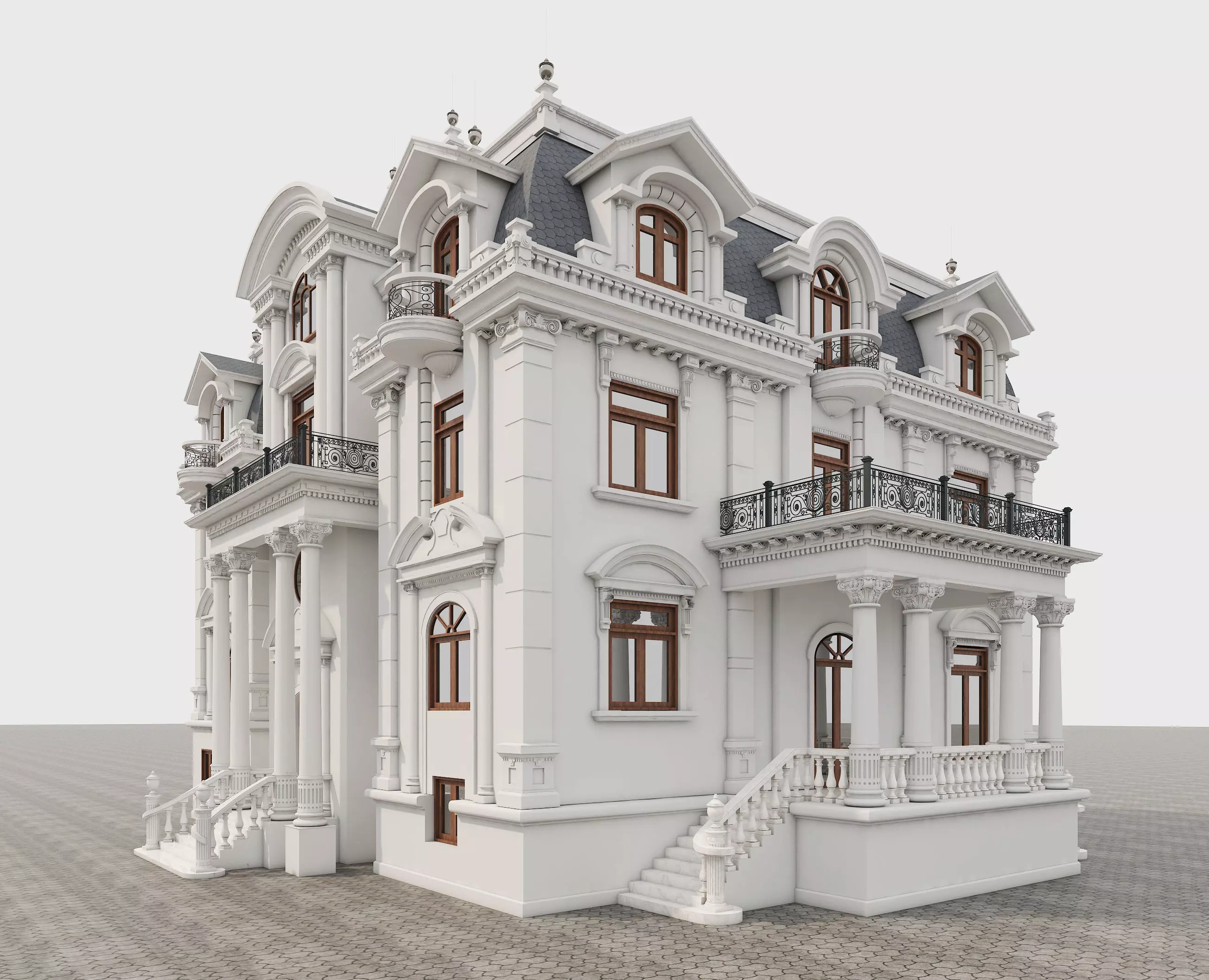 Classical style Villa 3D model_2