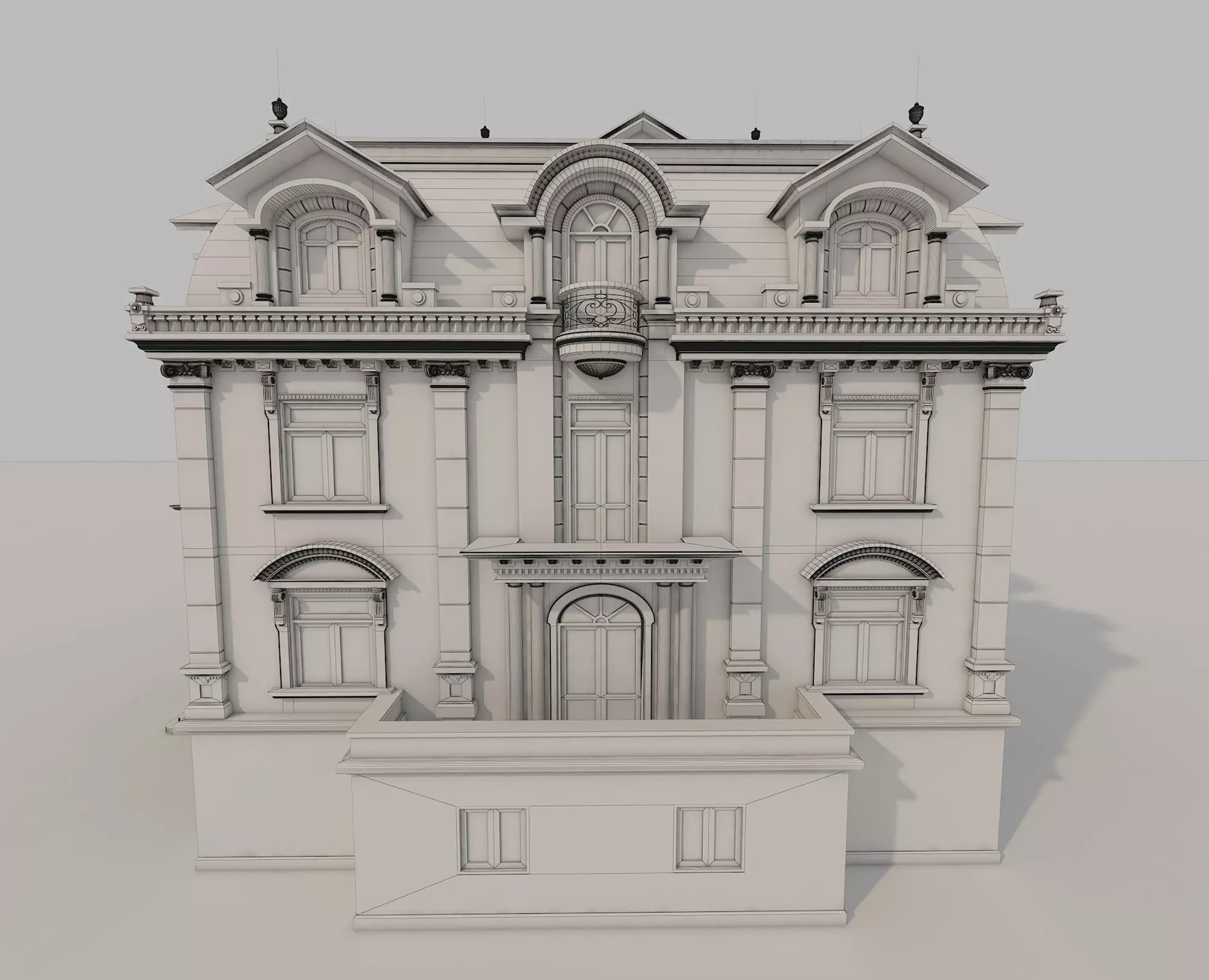 Classical style Villa 3D model_9