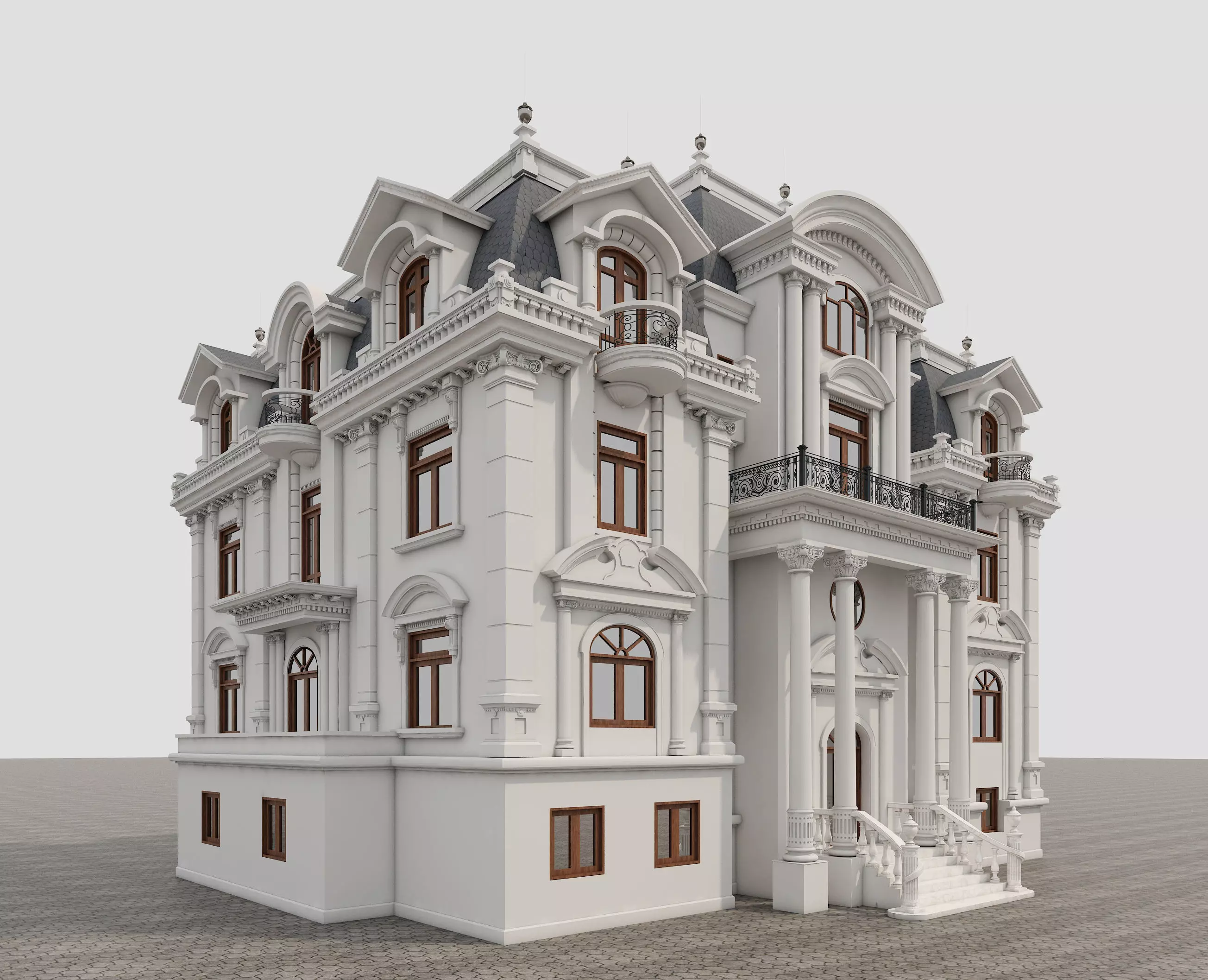Classical style Villa 3D model_3
