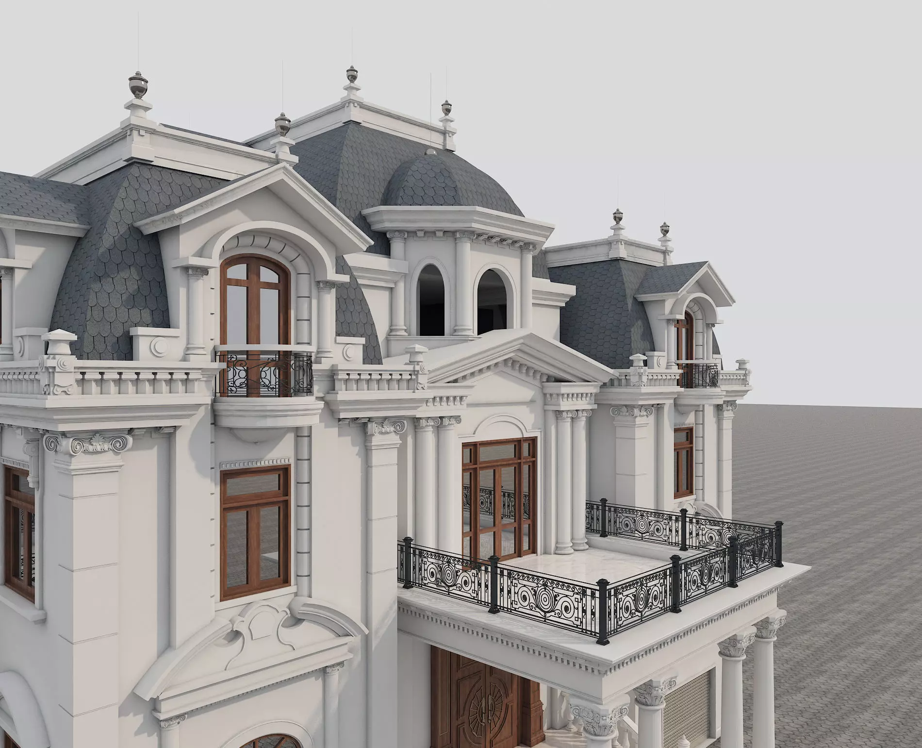 Classical style Villa 3D model_5