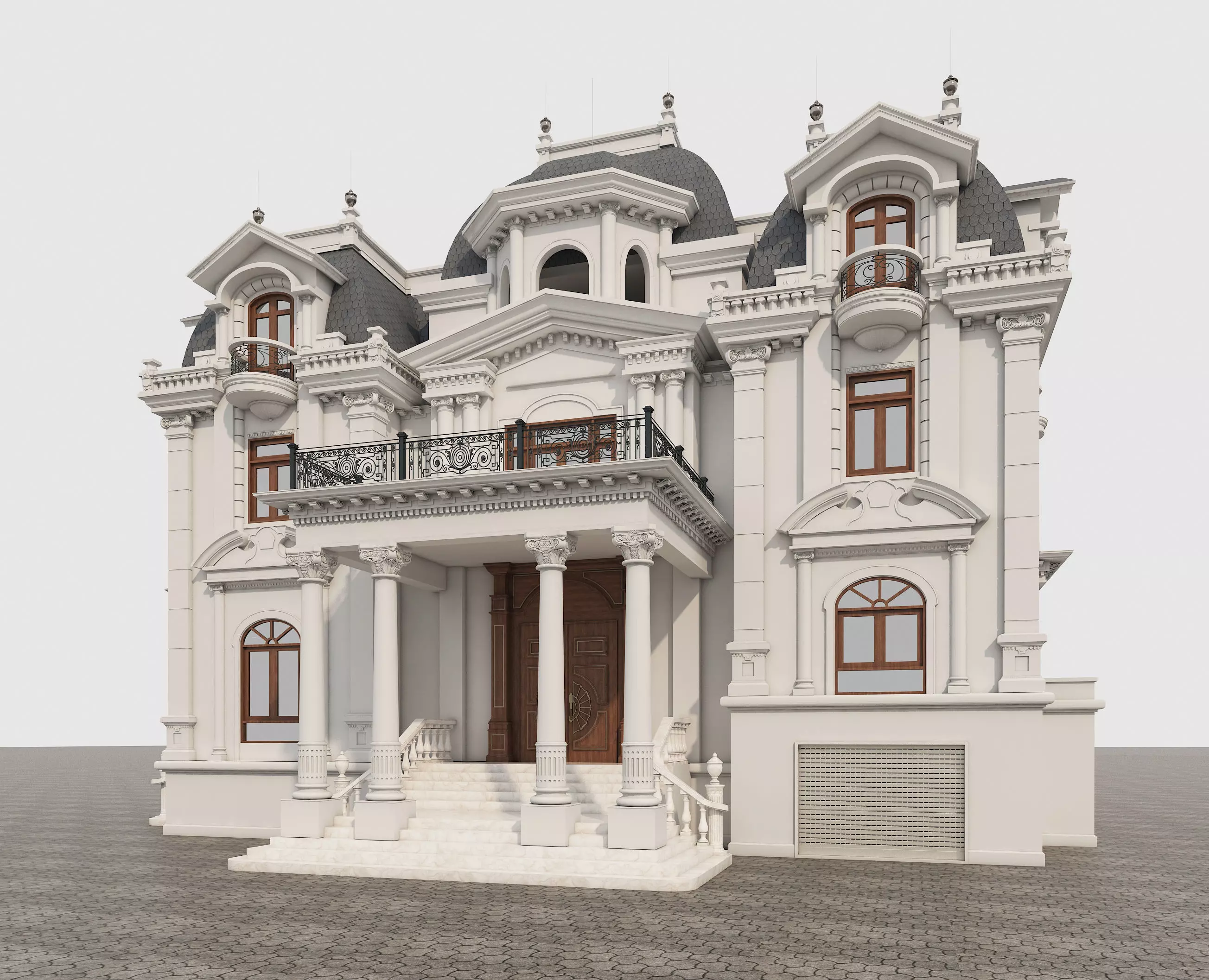 Classical style Villa 3D model_1
