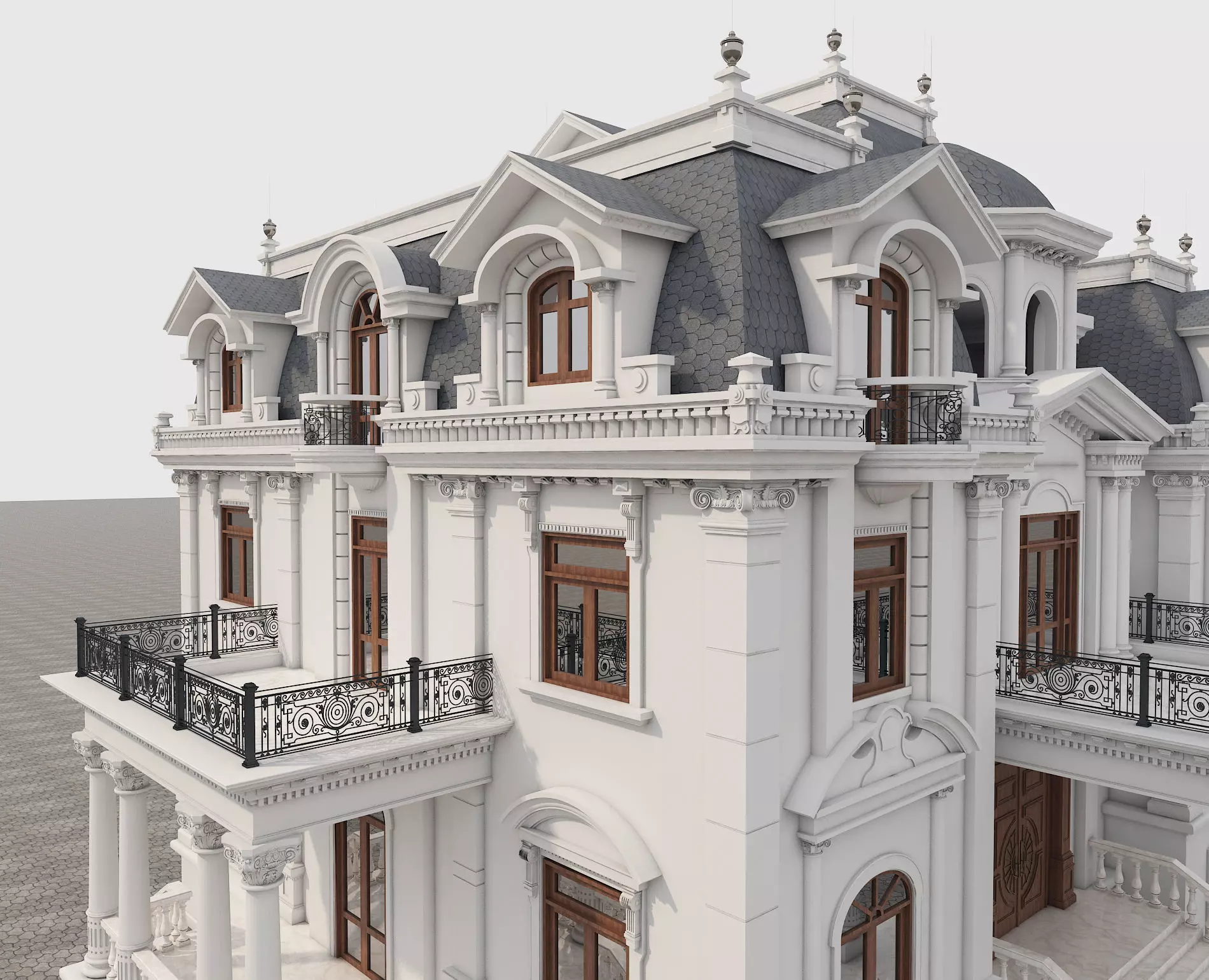 Classical style Villa 3D model_7