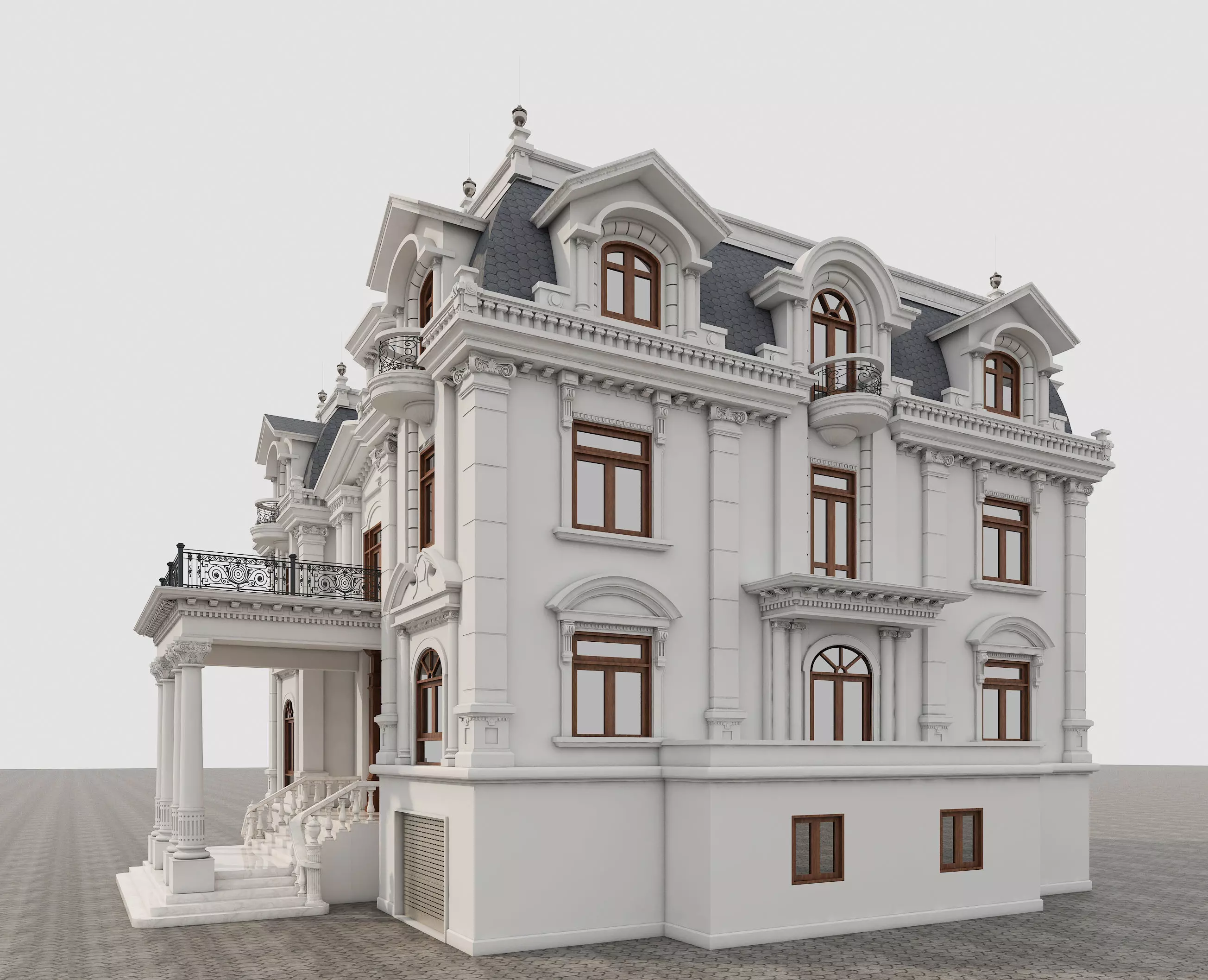 Classical style Villa 3D model_4