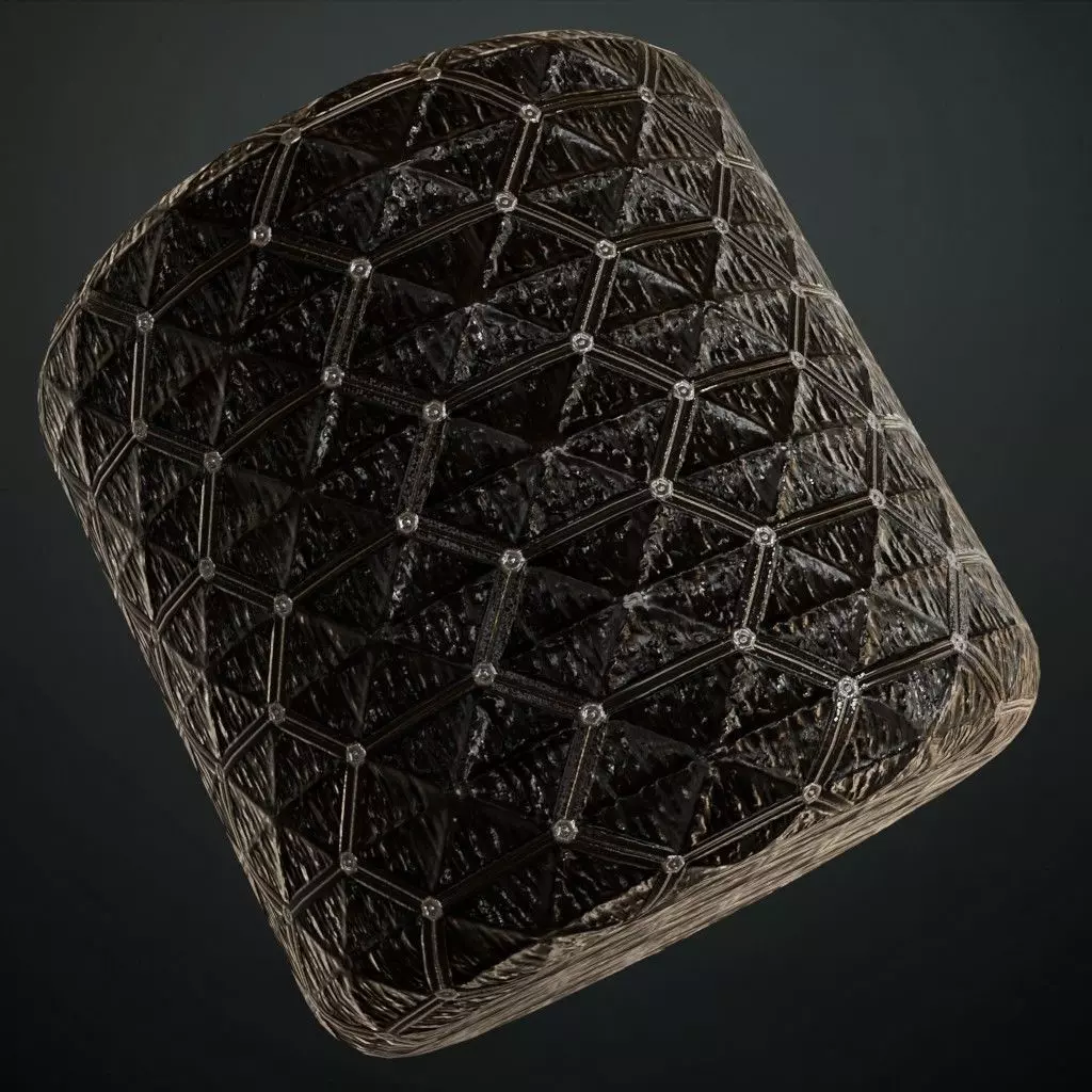 Black Sci-fi Geodesic Wall Mesh PBR Seamless Texture_1