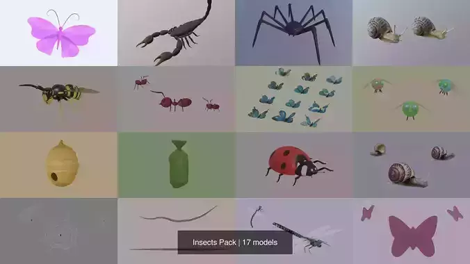 Insects Pack 3D Model Collection