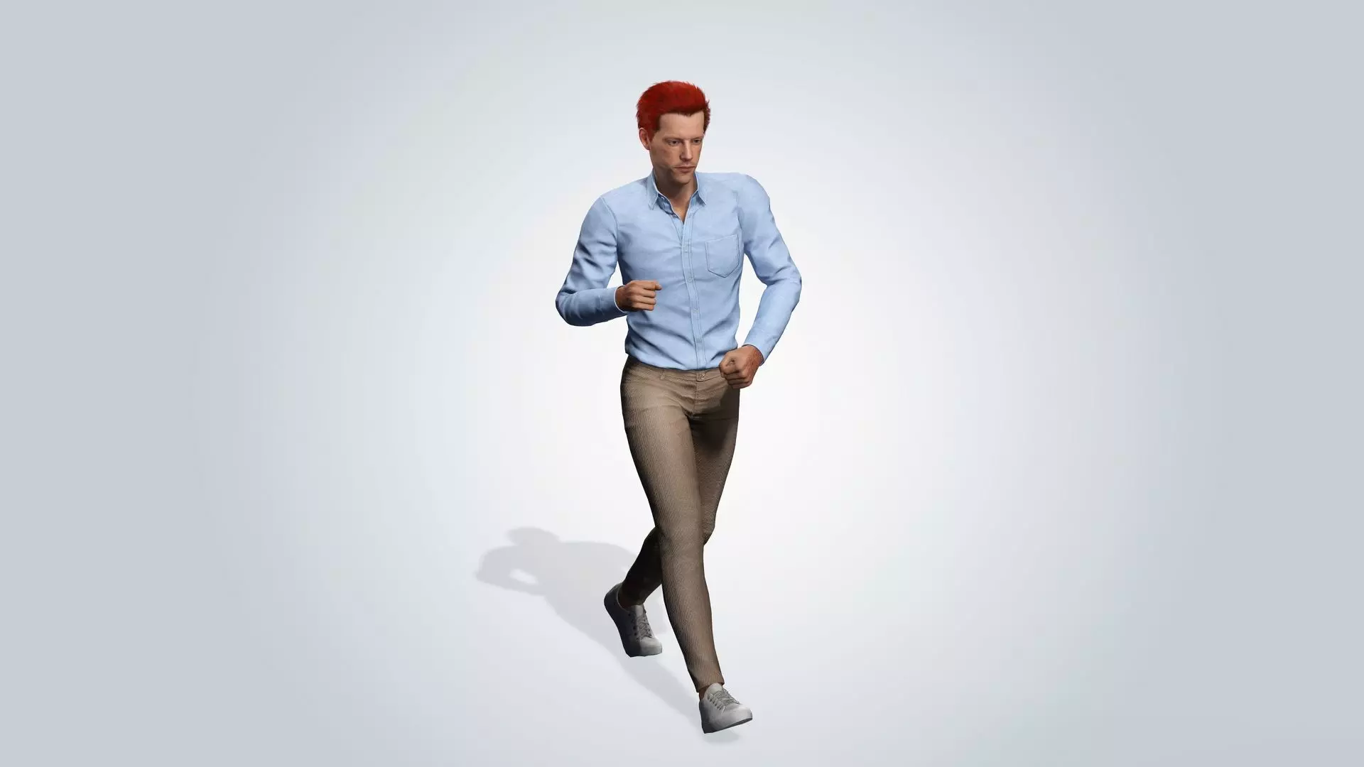 Realistic Male 3D Character with red hair 3D model_7
