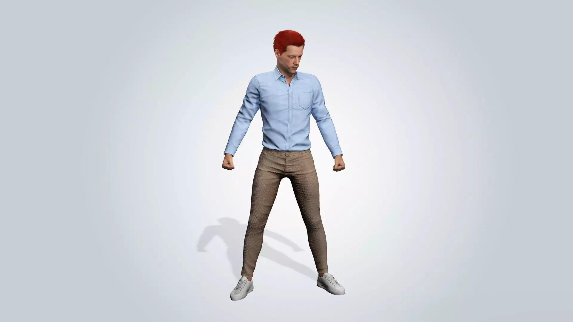Realistic Male 3D Character with red hair 3D model_3
