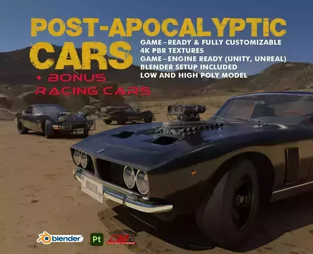 The Ultimate Post-Apocalyptic Car Collection Game Ready Models Low-poly 3D model The Ultimate Post-Apocalyptic Car Collection Game Ready Models Low-poly 3D model
