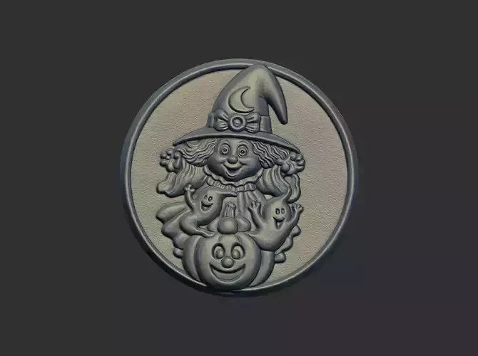 cute witch cnc model keychain cnc model