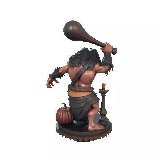 2516 Two Headed Troll with Club 3D Printed Statue 3D print model_22