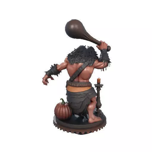 2516 Two Headed Troll with Club 3D Printed Statue 3D print model_23