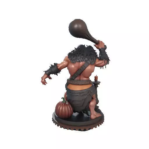 2516 Two Headed Troll with Club 3D Printed Statue 3D print model_24