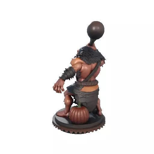 2516 Two Headed Troll with Club 3D Printed Statue 3D print model_28