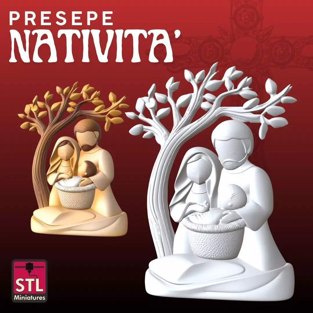 Nativity Scene STL Stylized Christmas 3D 3D print model_0