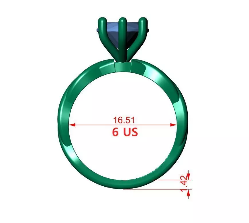 Heart solitaire ring 3D print model_14