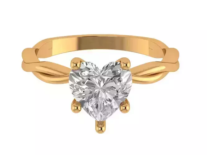 Heart solitaire ring