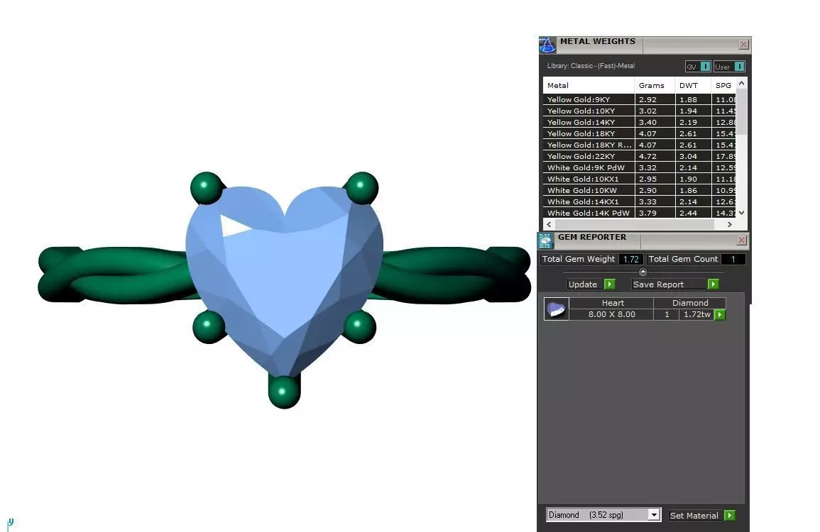 Heart solitaire ring 3D print model_9