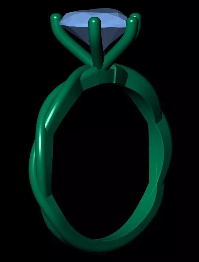 Heart solitaire ring 3D print model_16