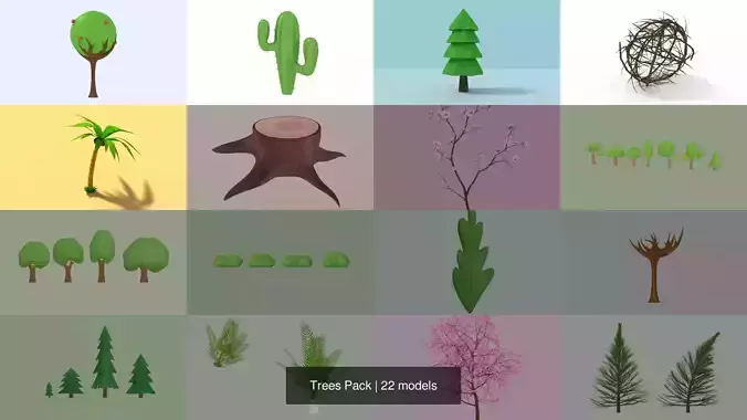 Trees Pack 3D Model Collection