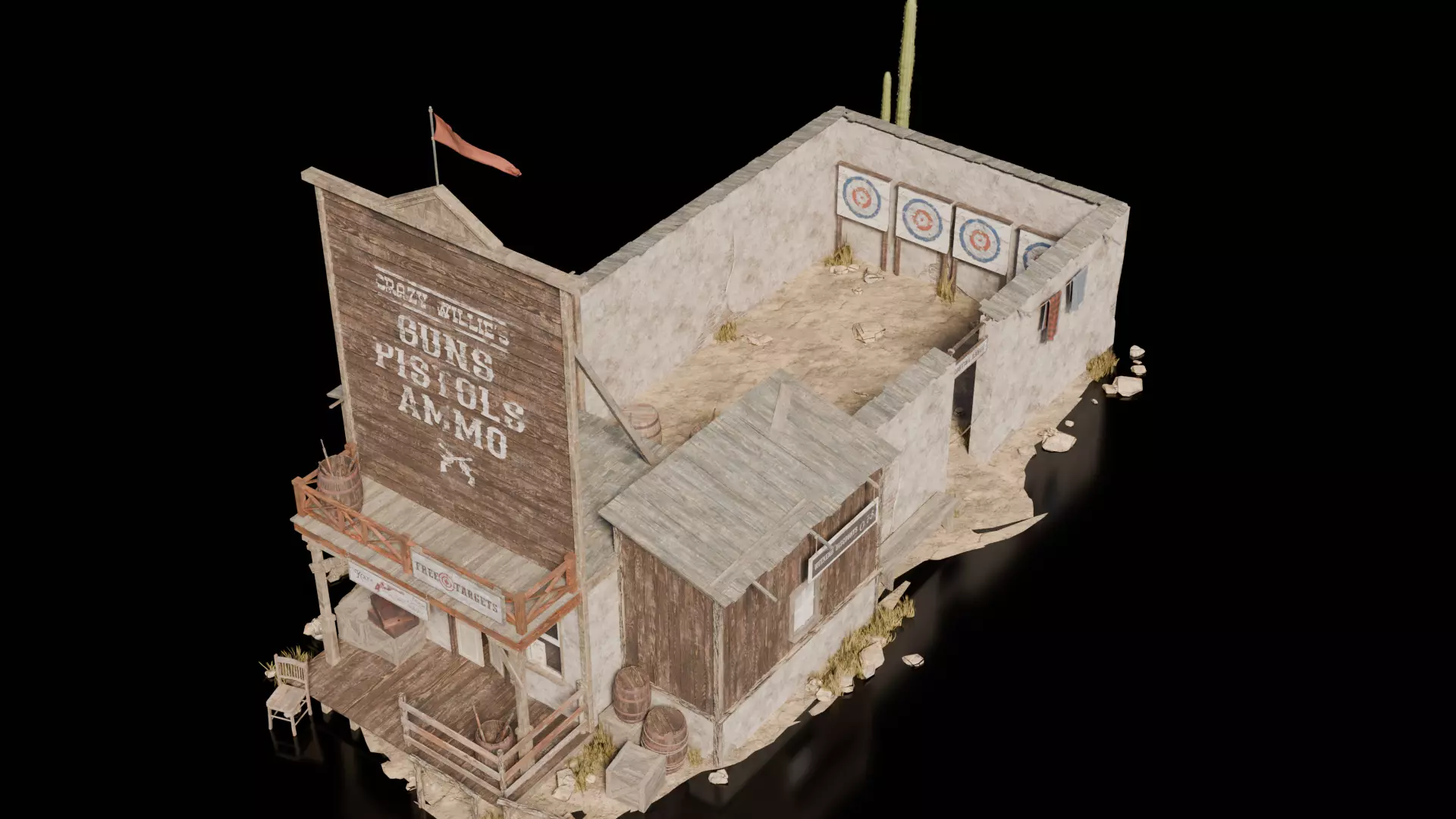 Wild West Building Gun Shop 3D model_1