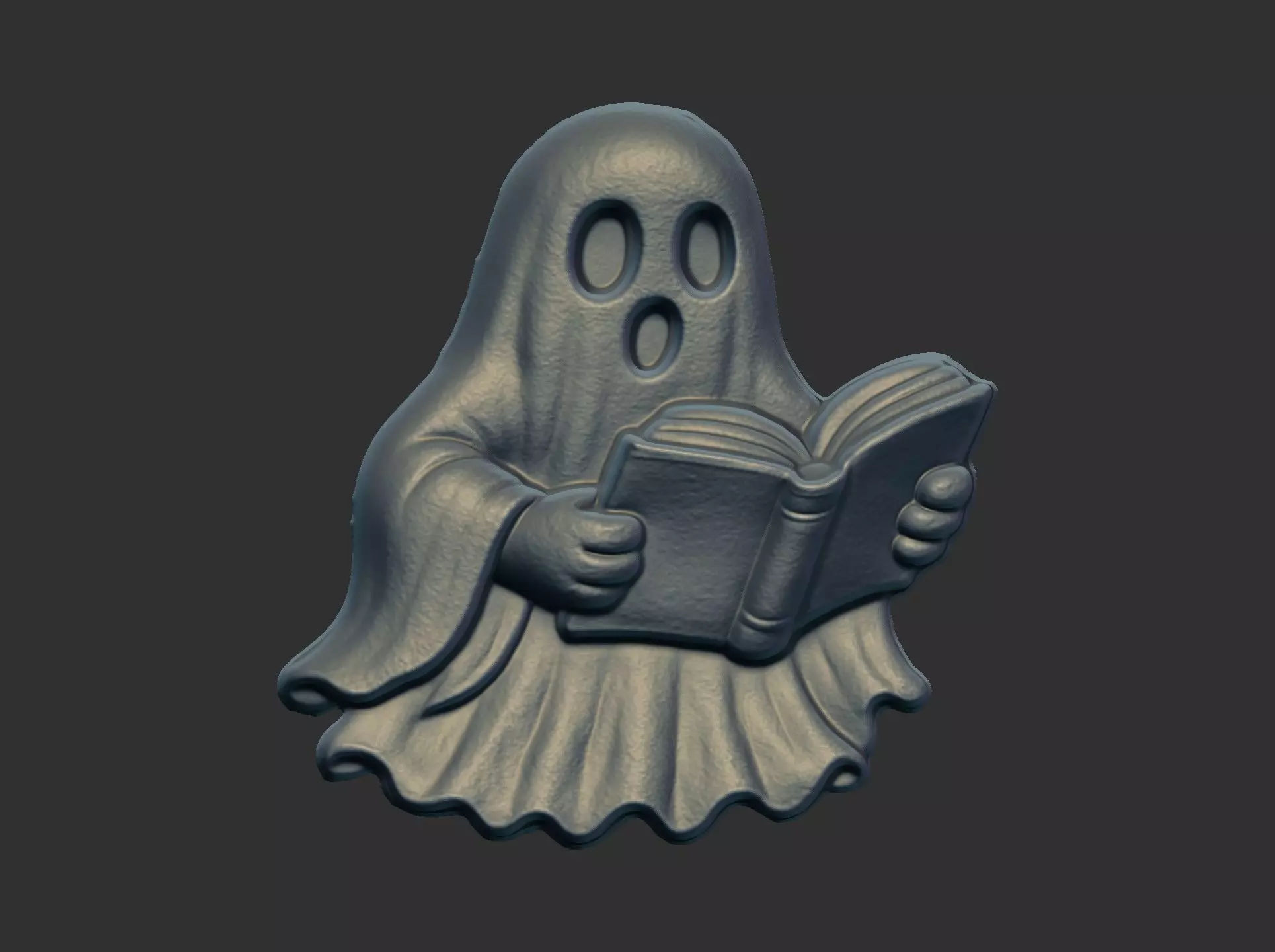 ghost read book halloween decor 3D print model