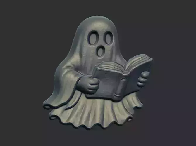 ghost read book halloween decor