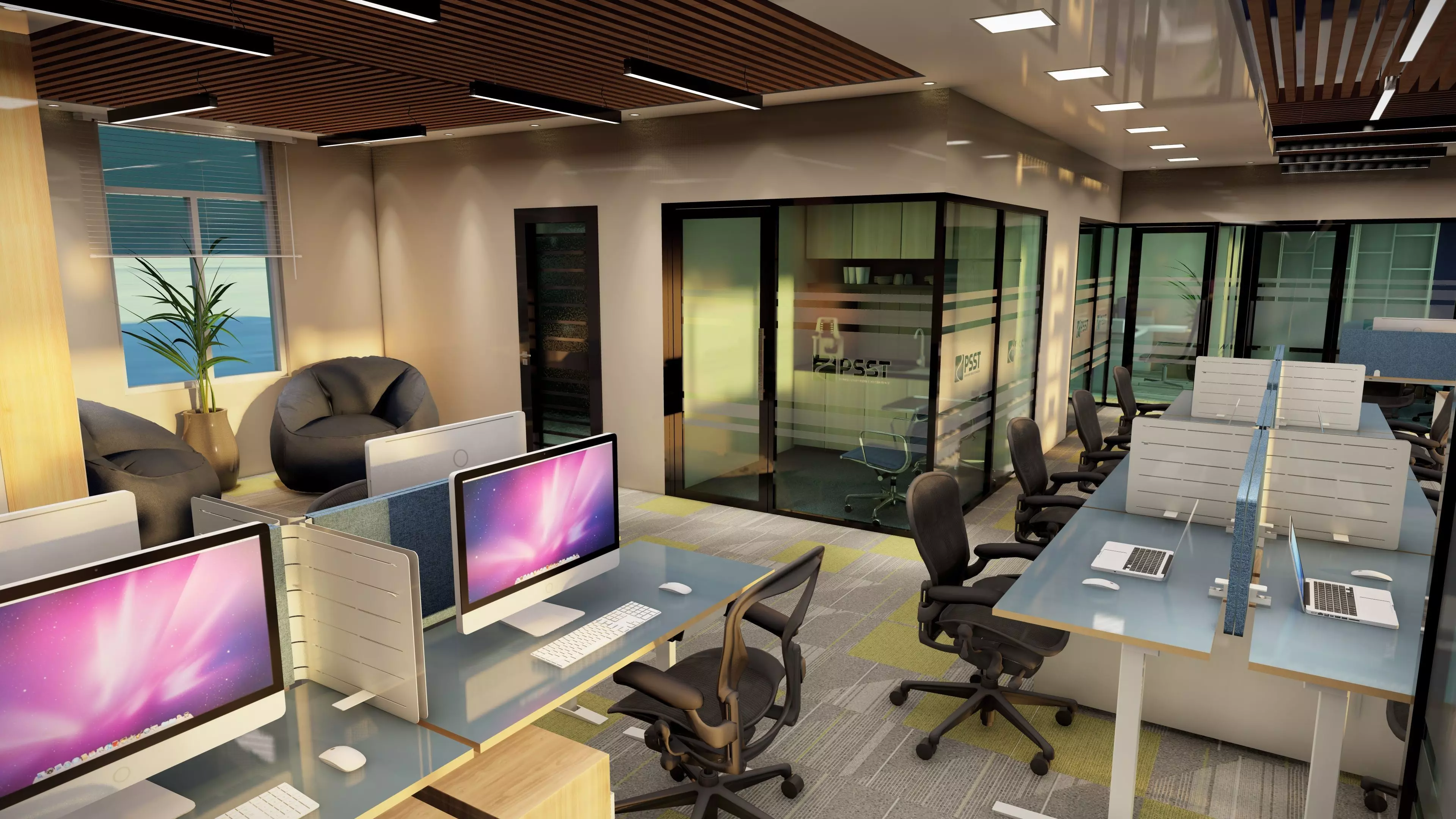 Office interior 3D model_6