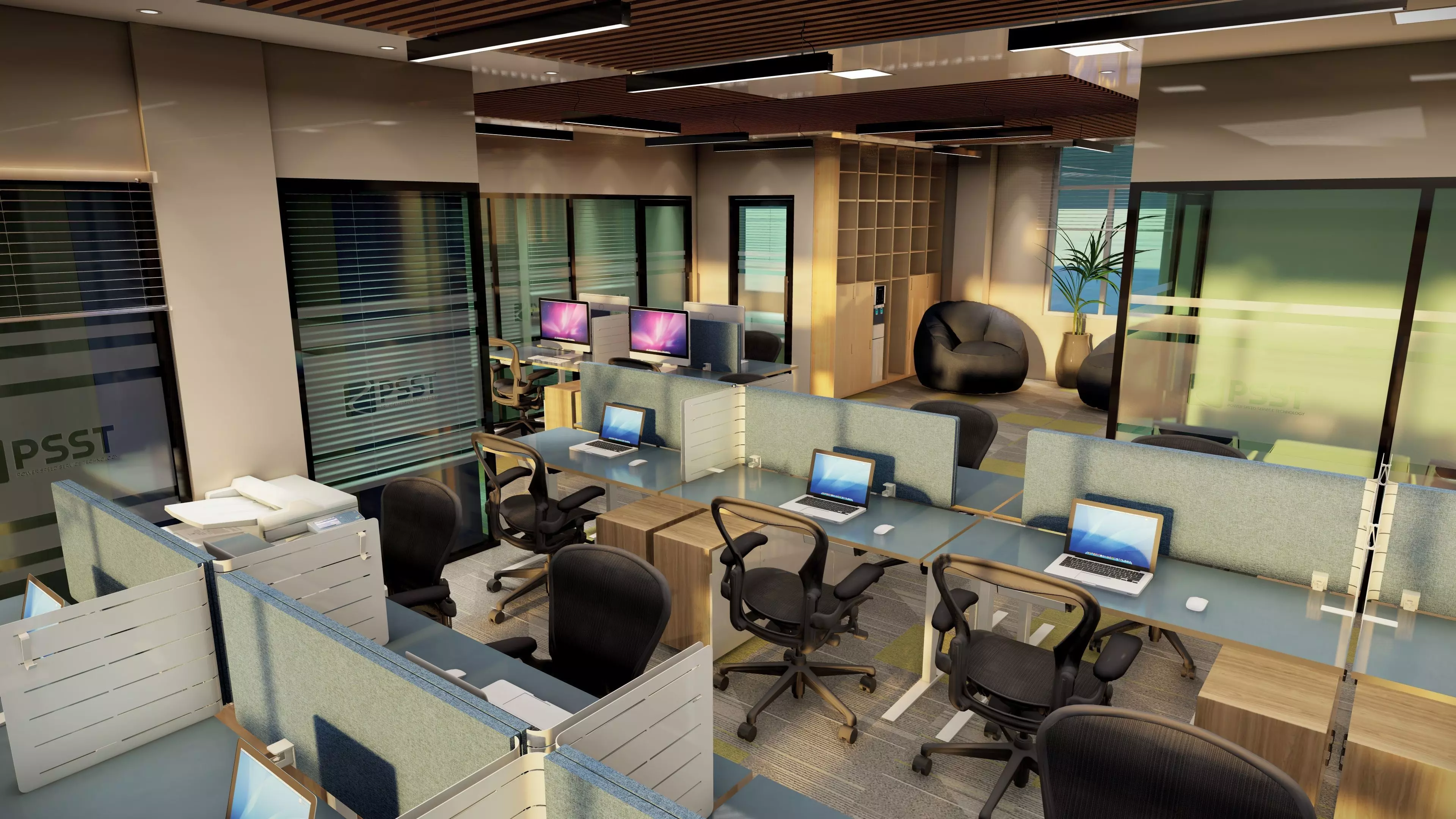Office interior 3D model_4