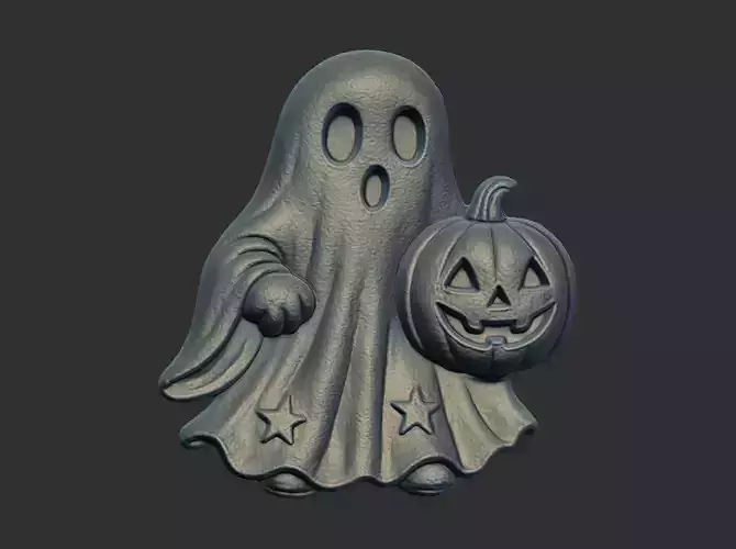 ghost with pumpkin cnc model
