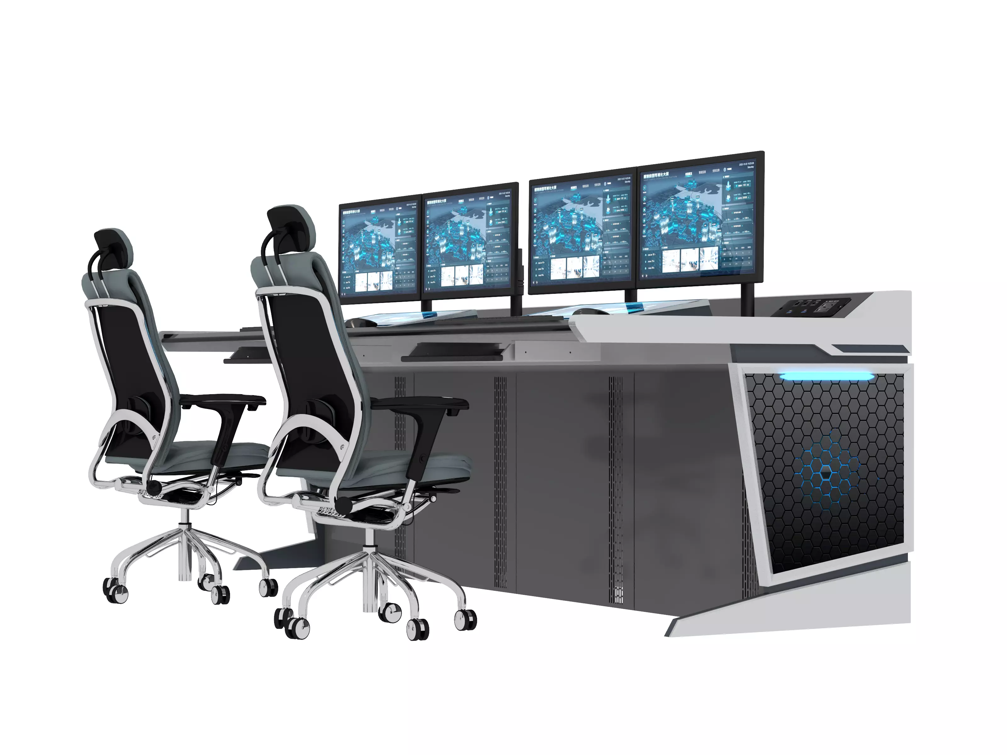 Control Room Desk 06 3D model