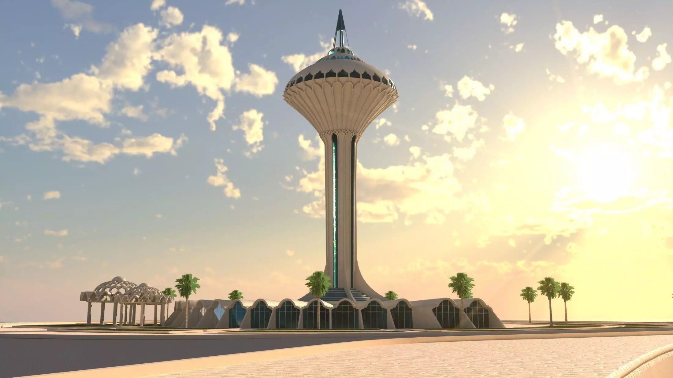 The Khobar Water Tower 3D model_3