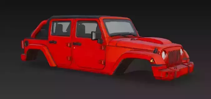 Jeep body part 3D model 7