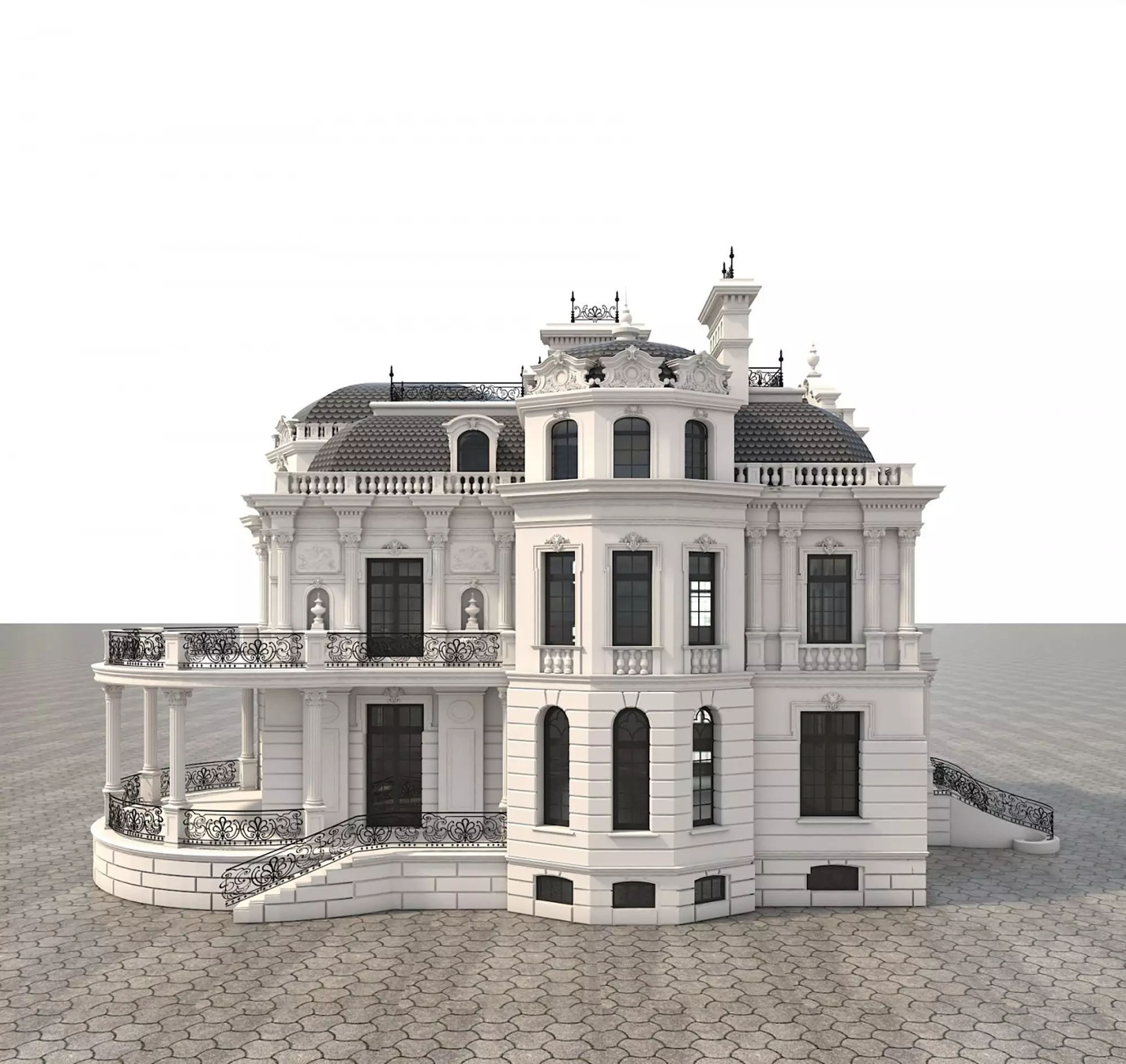 Classical style Villa 2 3D model_8