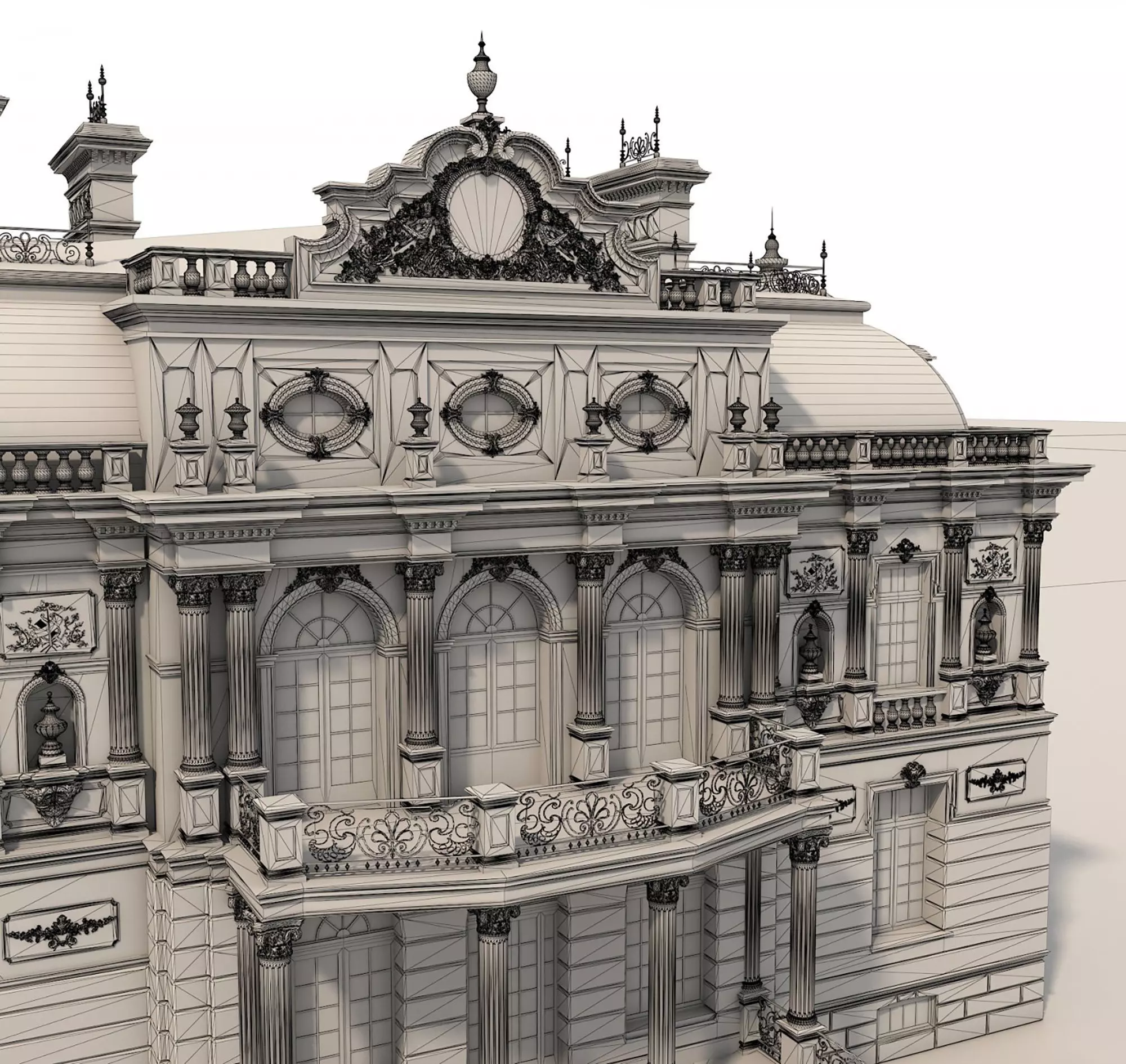 Classical style Villa 2 3D model_12