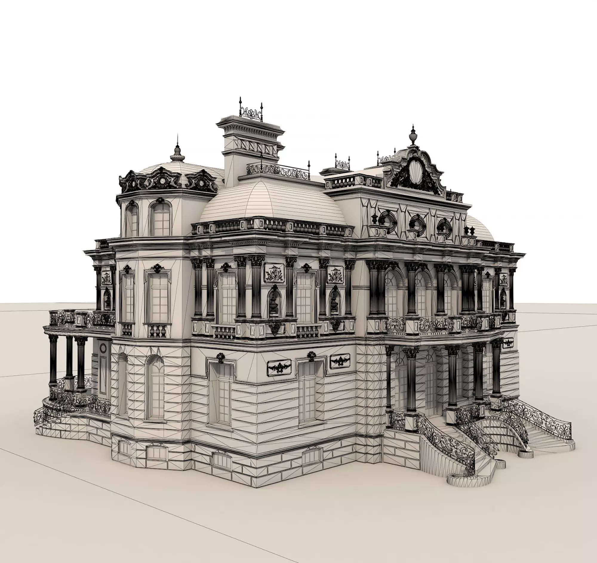 Classical style Villa 2 3D model_11