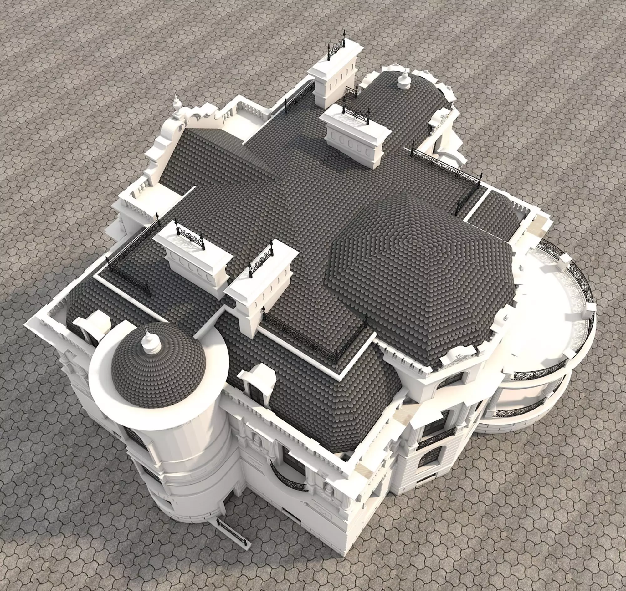 Classical style Villa 2 3D model_9