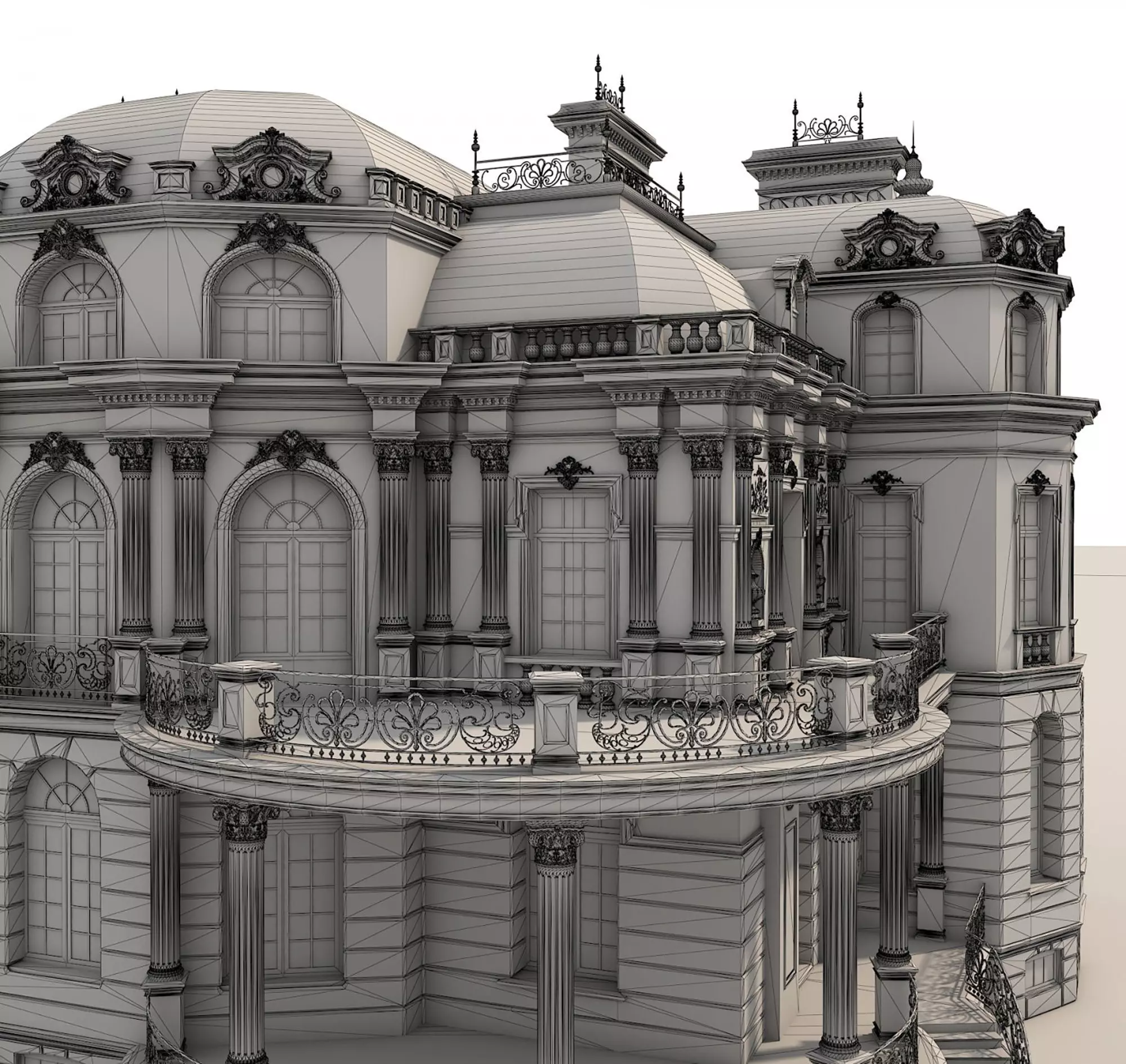 Classical style Villa 2 3D model_13