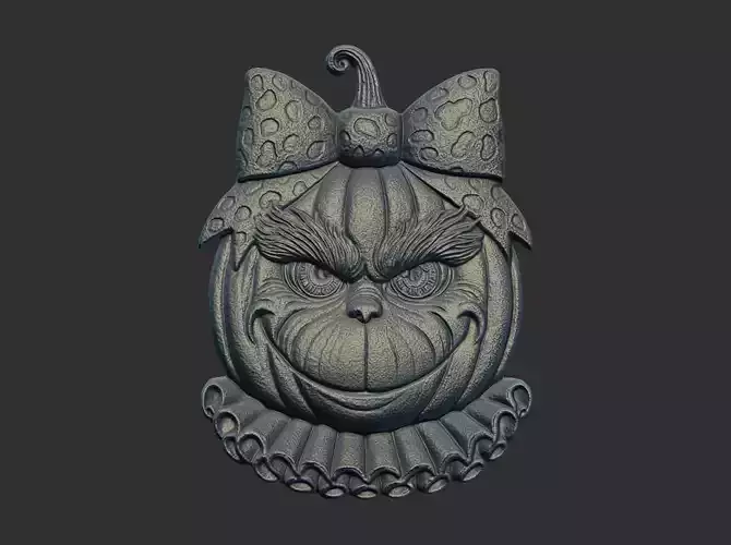 pumpkin grinch head cnc model