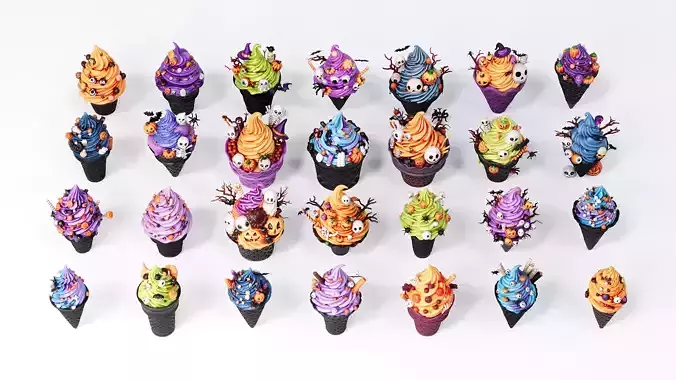 Halloween style ice cream cone