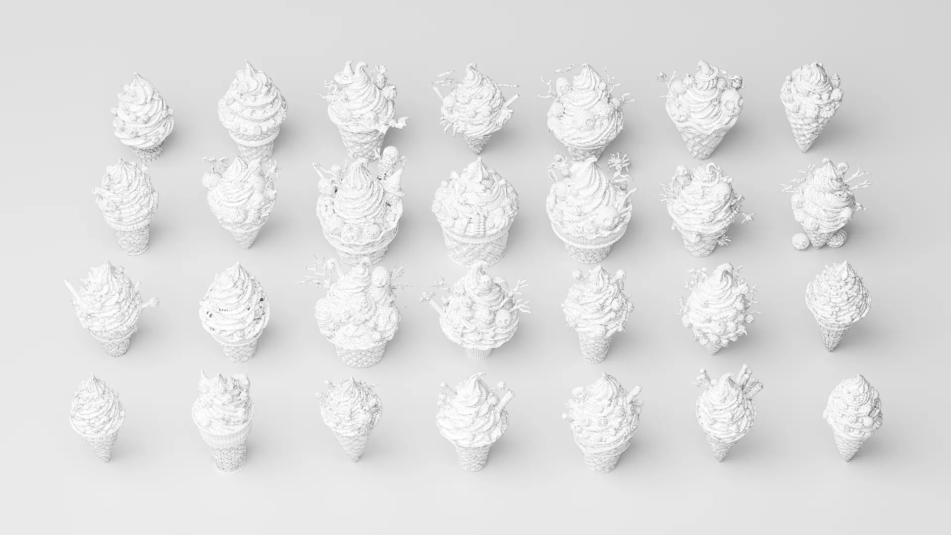 Halloween style ice cream cone 3D model_6