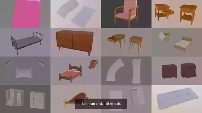 Bedroom pack 3D Model Collection