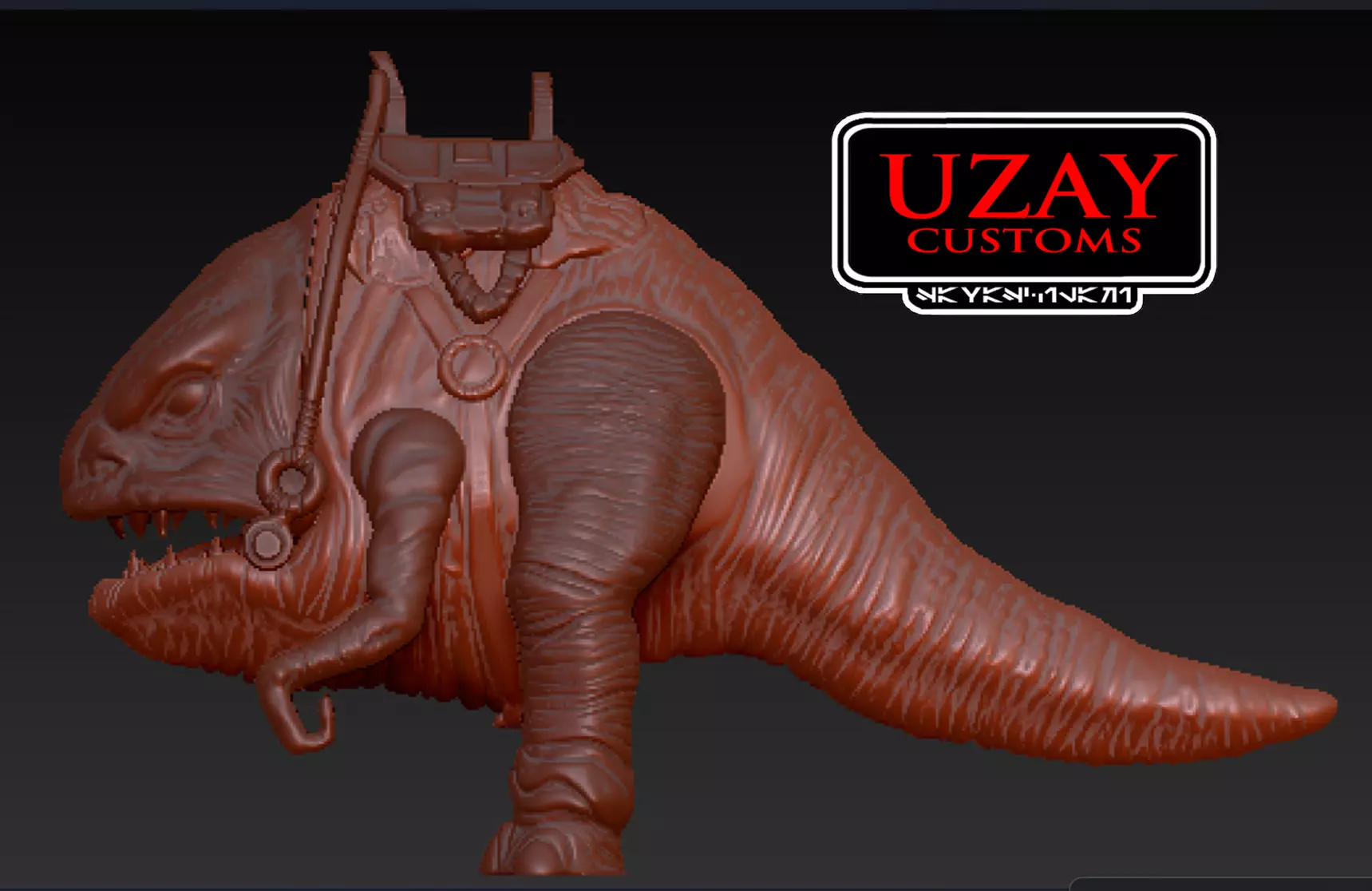 star wars Mandalorian articulated  blurg  3D print model_1