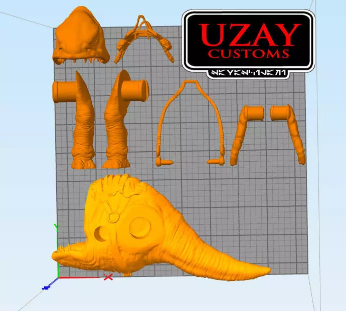 star wars Mandalorian articulated  blurg  3D print model_3