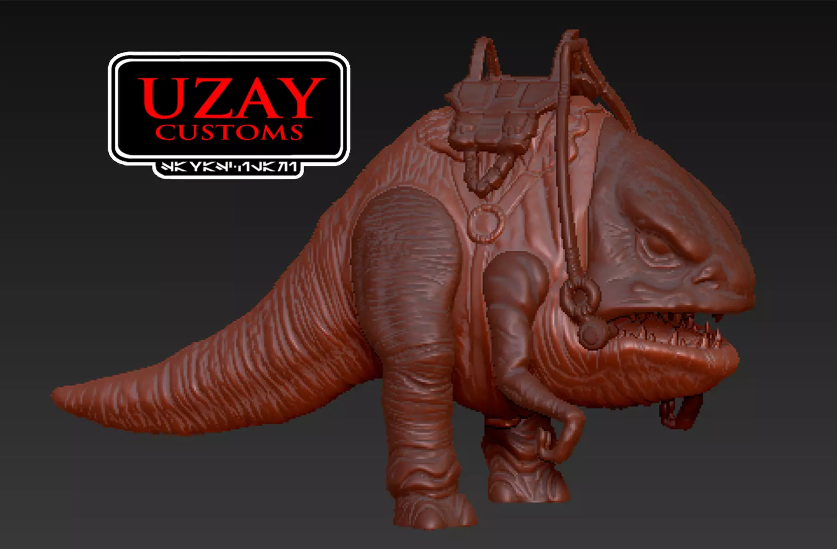 star wars Mandalorian articulated  blurg  3D print model_0