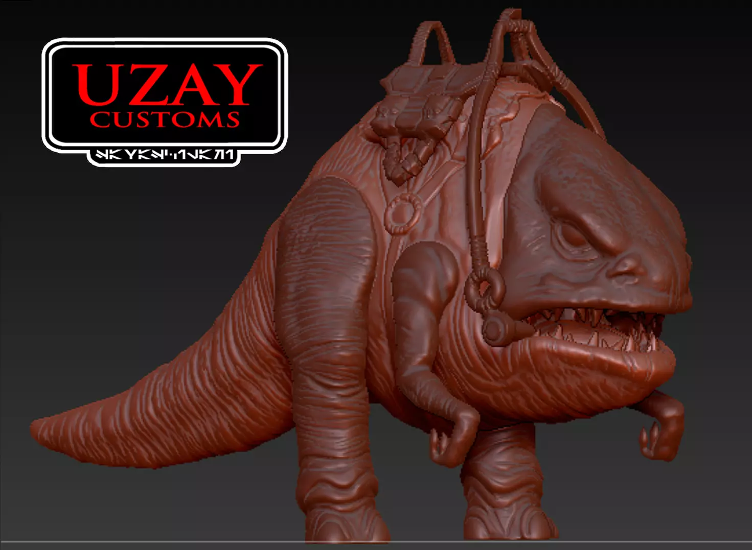 star wars Mandalorian articulated  blurg  3D print model_2