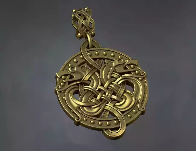 Celtic Dragon Braided Pendant