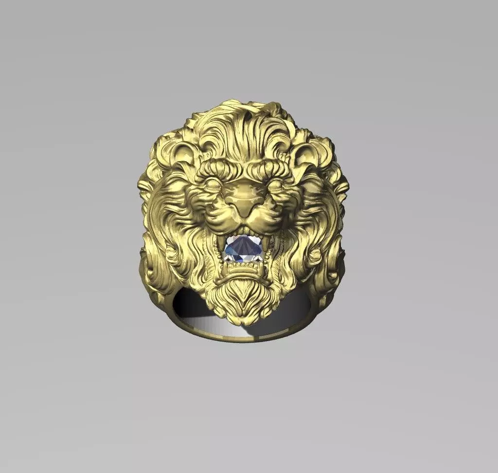 Lion Ring 3D print model_12