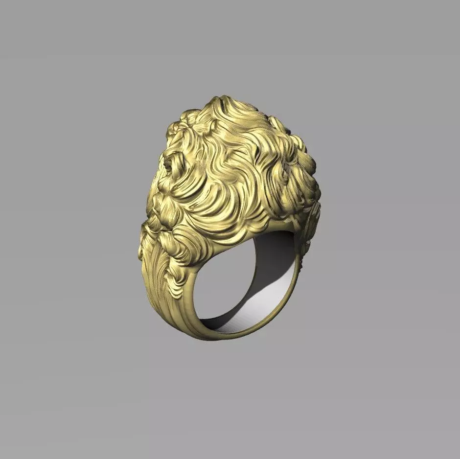 Lion Ring 3D print model_13