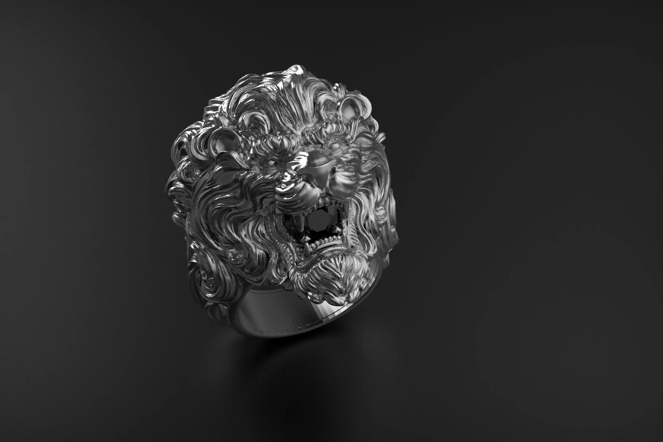 Lion Ring 3D print model_7