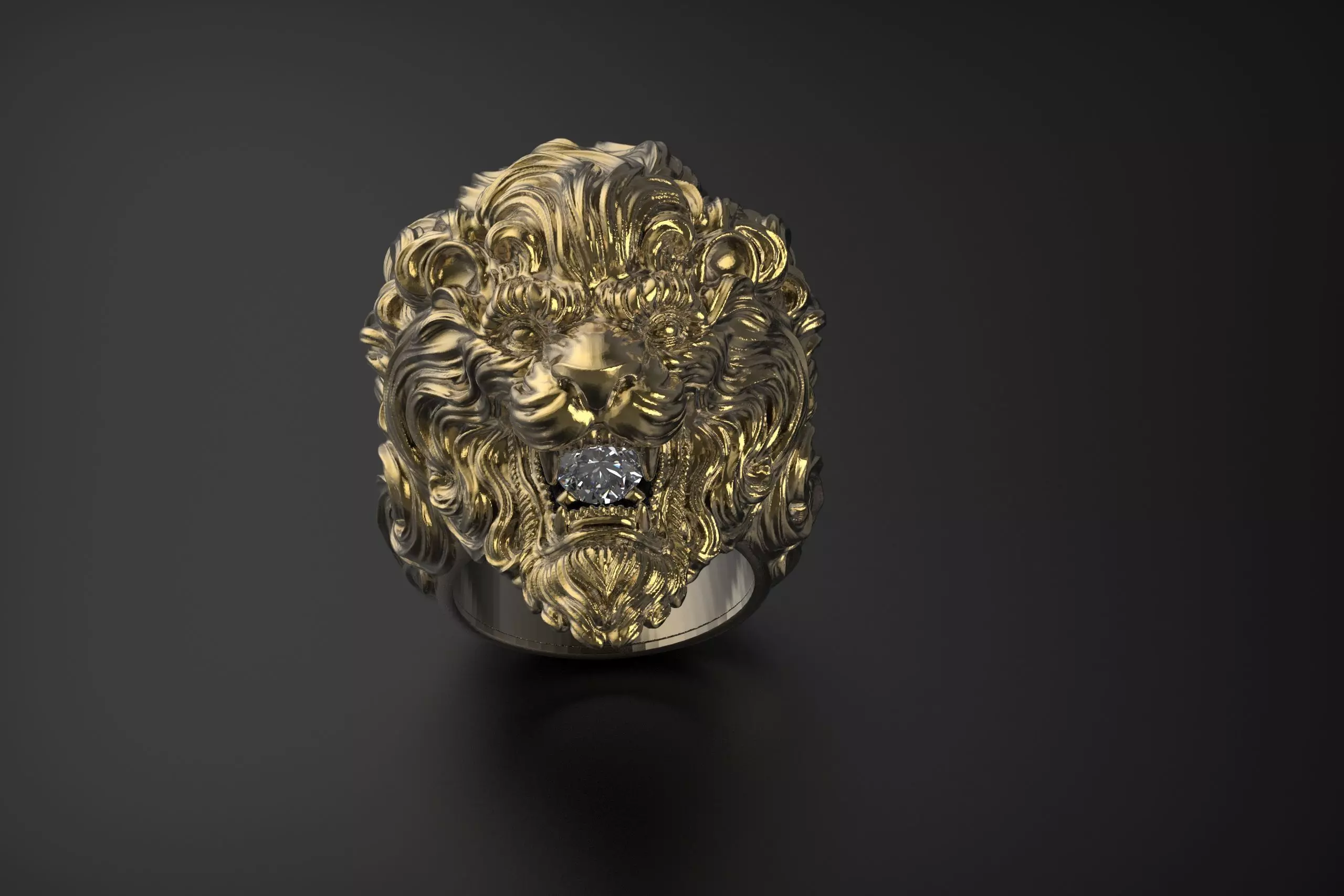 Lion Ring 3D print model_5
